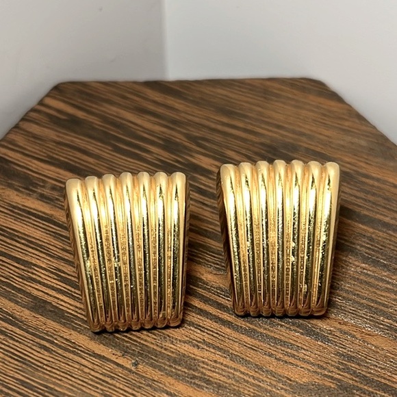 Monet Jewelry - Rare and Vintage Monet Gold-Plated Clip-On Earrings